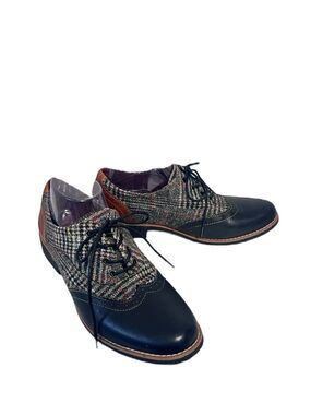 L'Artiste Womens Spring Step Muggiasti Leather Wool Lace-Up Oxford Wingtip Shoes